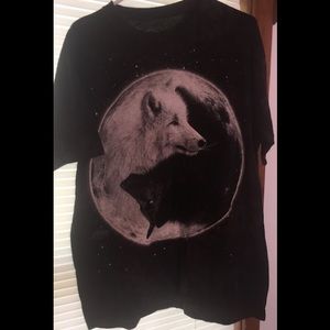Black and White Wolf Ying and Yang Shirt